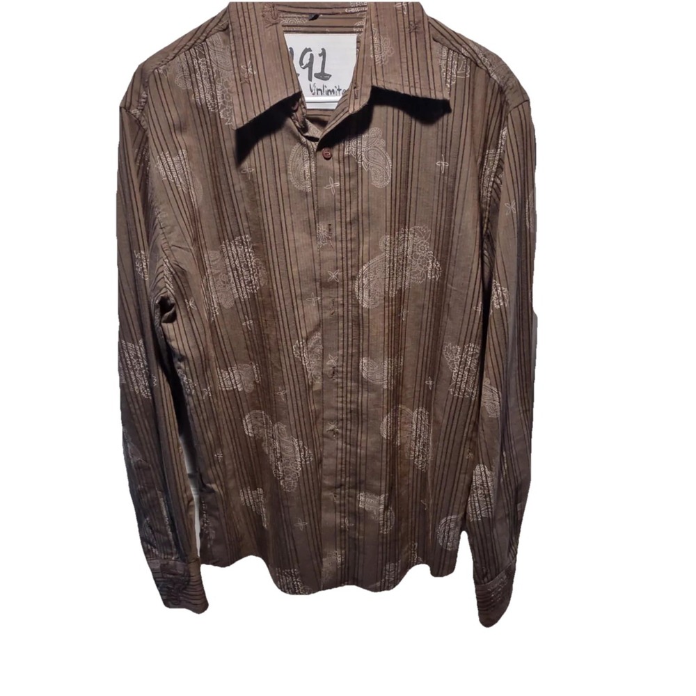 191 Unlimited Collared Shirt Men's Casual Button Down Size Large C58